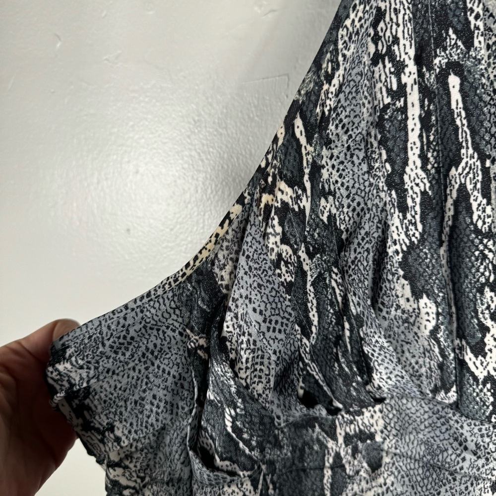 tadashi shoji collection gray python print halter mini dress women small snake - Picture 7 of 14
